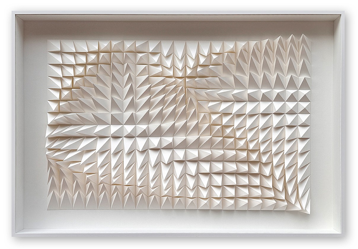 Anna Kruhelska, Untitled 276 (Sold)
Hand-folded archival paper, 28 x 40", (art may be oriented horizontally or vertically) framed with non-reflective glass