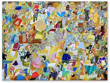 Sarah Giannobile -&nbsp;Citrine and Pink Flowers 36 x 48 in.