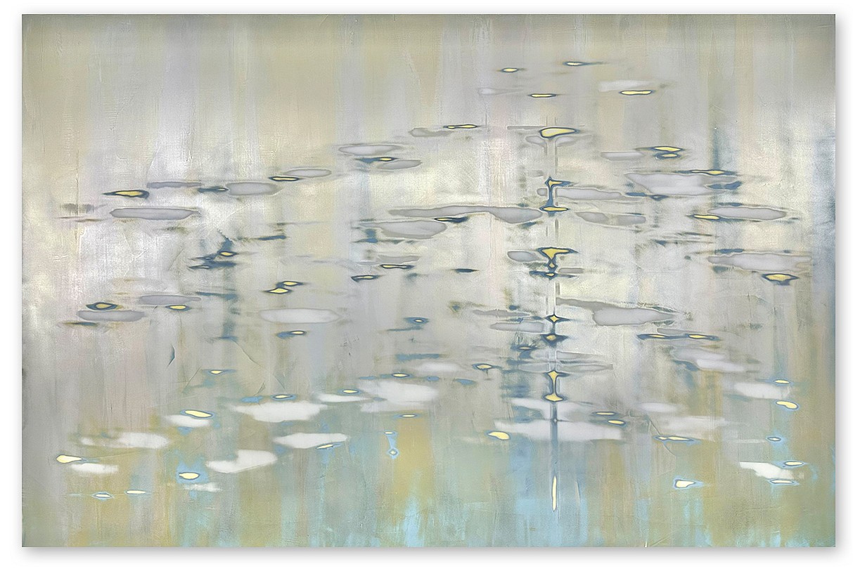 Audra  Weaser, Coastal Light (Sold)
Acrylic, plaster paint & metallic pigment on panel, 48 x 72 in.